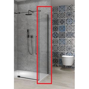 Inloopdouche BWS Rib 120x200 Helder Ribbelglas Mat Zwart