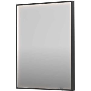 Spiegel INK SP19 60x4x80 cm incl. direct LED-Verlichting Rondom en Spiegelverwarming Geborsteld Metal Black