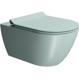 Wandcloset sapho pura swirlflush hangend 55x36 cm mat aqua groen (excl. Zitting)