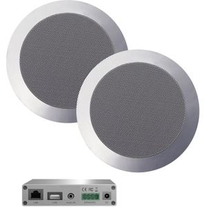 Wifi-audio versterker aquasound dlna + airplay 30 watt incl twist speakers mat chroom