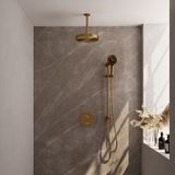 Brauer - Stripe - Thermostatische Inbouw Regendouche - Goud Geborsteld - Set 48 met 25 cm Douchekop
