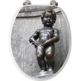 Allibert toiletzitting 36,7x5x45 cm geperst hout manneken pis
