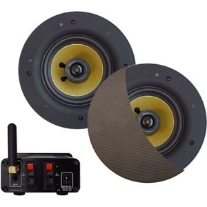 Bluetooth Audiosysteem Aquasound (50 Watt / Bt4.0 / Auto-Aux) Met Samba Speakerset, 230V/12V Inox/Rvs Look