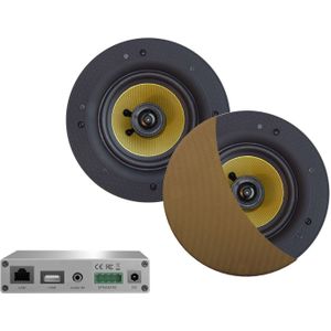 Wifi-Audiosysteem Aquasound (Airplay + Dlna) 30 Watt, Incl Rumba Speakers 116 mm, 230V/12V, Lan /Wlan Brushed Bronze