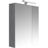 Spiegelkast allibert juno met verlichting 60x75,2x16 cm donkergrijze eik