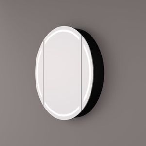 Spiegelkast Hipp Design SPK 81000 Rond Met Verlichting Incl. Spiegelverwarming en Stopcontact (Alle Maten)