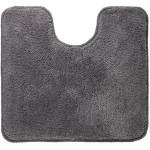 Toiletmat sealskin angora 100% polyester 60x55x2 cm grijs