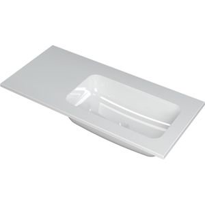 INK Wastafel Faktor polystone rechts zonder kraangat 100 cm x 45 cm x 1,5 cm Glans wit 3407017