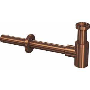 Bekersifon INK Laag Model incl Muurbuis en Rozet Mat Rose Goud OUTLET