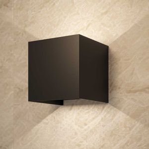 Wandlamp martens design riga 10x10 cm vierkant mat zwart