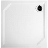 Douchebak gegoten marmer sapho aneta 100x100x4 cm vierkant wit