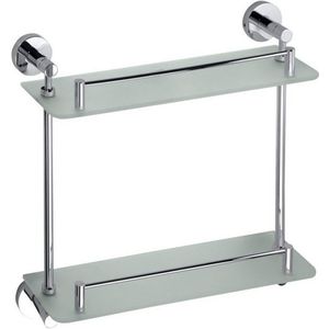 Dubbele Glazen Planchet Sapho X-Round 40x40 cm Chroom / Melkglas