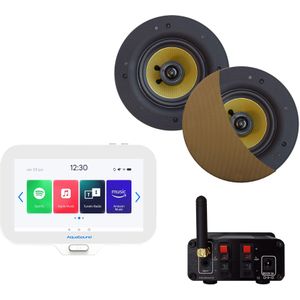 Connect Badkamerradio Aquasound N-Joy Controller (Ipx7) + Wand Lader + Rumba Speakerset Bluetooth / 30 Watt / 230V/12V Bronze