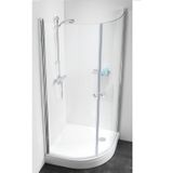Douchecabine sealskin 105 get wet kwartrond 2 klapdeuren 100x100 cm 6 mm helder veiligheidsglas