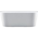 Ligbad half vrijstaand bws thor ovaal 150x75x58 cm met badwaste en overloop glasvezelversterkt hoogwaardig acryl glans wit