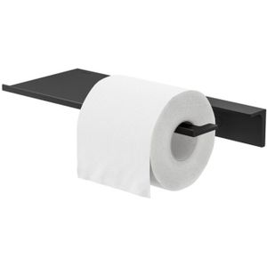 Planchet met toiletrolhouder zonder klep geesa leev 28 cm zwart