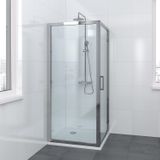 Bruynzeel zijwand lector 90x200 cm 8 mm helder glas aluminium