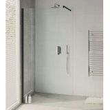 Bruynzeel inloopdouche lector 90x210 cm 8 mm helder glas mat zwart