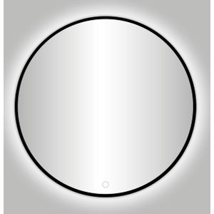 Badkamerspiegel Best Design Venetie Nero LED Verlichting 60x60 cm Rond Mat Zwart