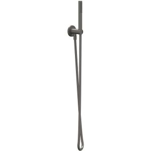 Handdoucheset IVY Set Bestaande Uit Doucheslang 150 cm, Wandhouder Met Uitlaat En Handdouche Satin Spray Geborsteld Metal Black PVD
