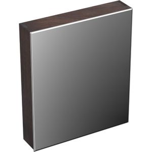 Spiegelkast forzalaqua uni 59.5x68.5x12.5 cm 1 deur rechts tweezijdig spiegel eiken charcoal