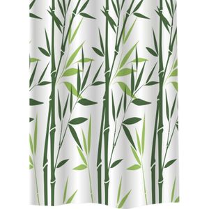Douchegordijn allibert bambou 180x200 cm wit/groen