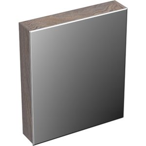 Spiegelkast forzalaqua uni 59.5x68.5x12.5 cm 1 deur rechts tweezijdig spiegel silver grey