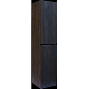 Kolomkast Sanilux Trendline Met Greeplijst Mat Zwart 160x35x35 Cm Brown Oak