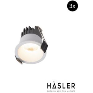 Inbouwspot häsler atrano incl. Fase aansnijding dimbaar 5 cm 3.6 watt warm wit set 3x