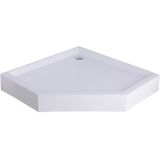 Douchebak sanilux xaro vijfhoek wit acryl 90x90x14 cm met vaste plint