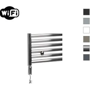 Elektrische Radiator Sanicare HWV Met Wifi 172x45 cm chroom 671W Met Thermostaat Chroom Linksonder