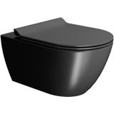 Black Friday: -10% - Wandcloset sapho pura swirlflush hangend 55x36 cm mat zwart (excl. Zitting)