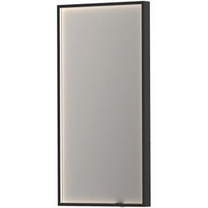 Spiegel ink sp19 rechthoek in stalen kader met indirecte colour changing led verlichting 40x4x80 cm mat zwart