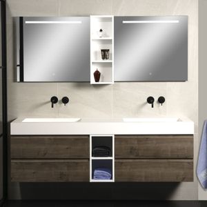 Badkamerspiegel xenz lazise 90x70 cm met led verlichting en spiegelverwarming
