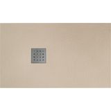 Douchebak vm go krypton 160x70x3 cm polybeton rechthoek taupe