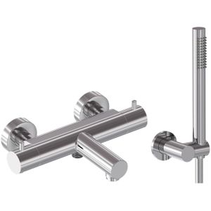 Badthermostaat Combiset MAY Incl. Verstelbare Wandsteun, Doucheslang 125 cm & Staaf Handdouche Chroom