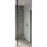 Bruynzeel inloopdouche lector 130x210 cm 8 mm met plafondsteun helder glas mat zwart