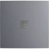 Douchebak vm go krypton 80x80x3 cm polybeton rechthoek grijs
