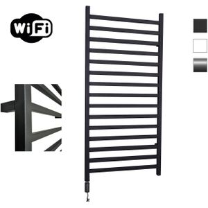 Elektrische Radiator Sanicare HWV - Qubic Met Wifi 126,4x60 cm Mat Zwart 773W Met Thermostaat Zwart Linksonder