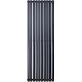 Designradiator boss & wessing vertical 180x59 cm verticale buizen enkel 988 watt zwart