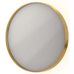 Spiegel ink sp17 rond colour changing led rondom 40x4x40 cm dimbaar in aluminium kader mat goud