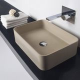 Opbouwwastafel ideavit solidthin 50x35x12.5 cm solid surface licht beige