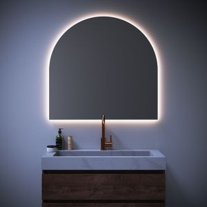 Spiegel sanitop halfrond arch 100x95 cm incl led verlichting dimbaar