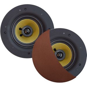 Speakerset Aquasound Samba 65W (Draaibare Tweeter), Rond 195 mm, Randloos Brushed Red Gold