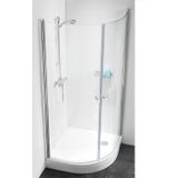 Douchecabine sealskin 105 get wet kwartrond 2 draaideuren 70x90 cm 6 mm helder veiligheidsglas