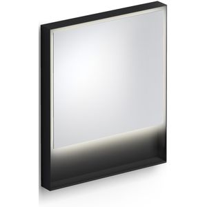 Clou look at me spiegel 2700k led-verlichting ip44 omlijsting in mat zwart 70x8x80 cm