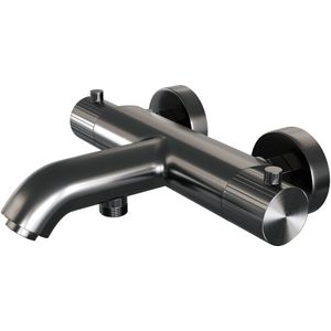 Brauer Stripe opbouw baddouche thermostaatkraan gunmetal geborsteld PVD