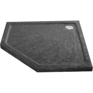 Douchebak natuursteen sanilux jory 90x90x4 cm vijfhoek zwart/bruin radius 55 cm