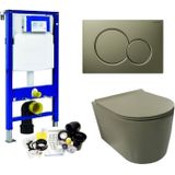Geberit up320 toiletset wandcloset salenzi civita mat legergroen met sigma 01 drukplaat