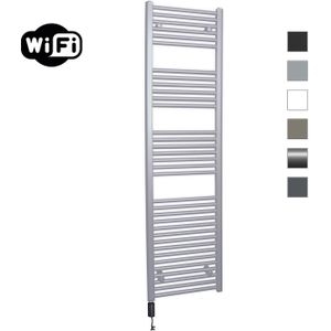 Elektrische Radiator Sanicare HWV Met Wifi 172x45 cm Zilver Grijs 920W Met Thermostaat Zwart Linksonder